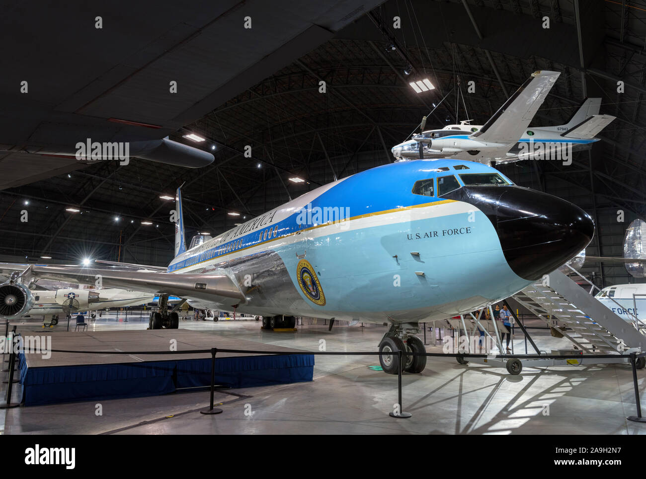 VC-137C SAM 26000, a customised Boeing 707-353B which was the presidential jet (Air Force One) of Kennedy, Johnson and Nixon. Stock Photo