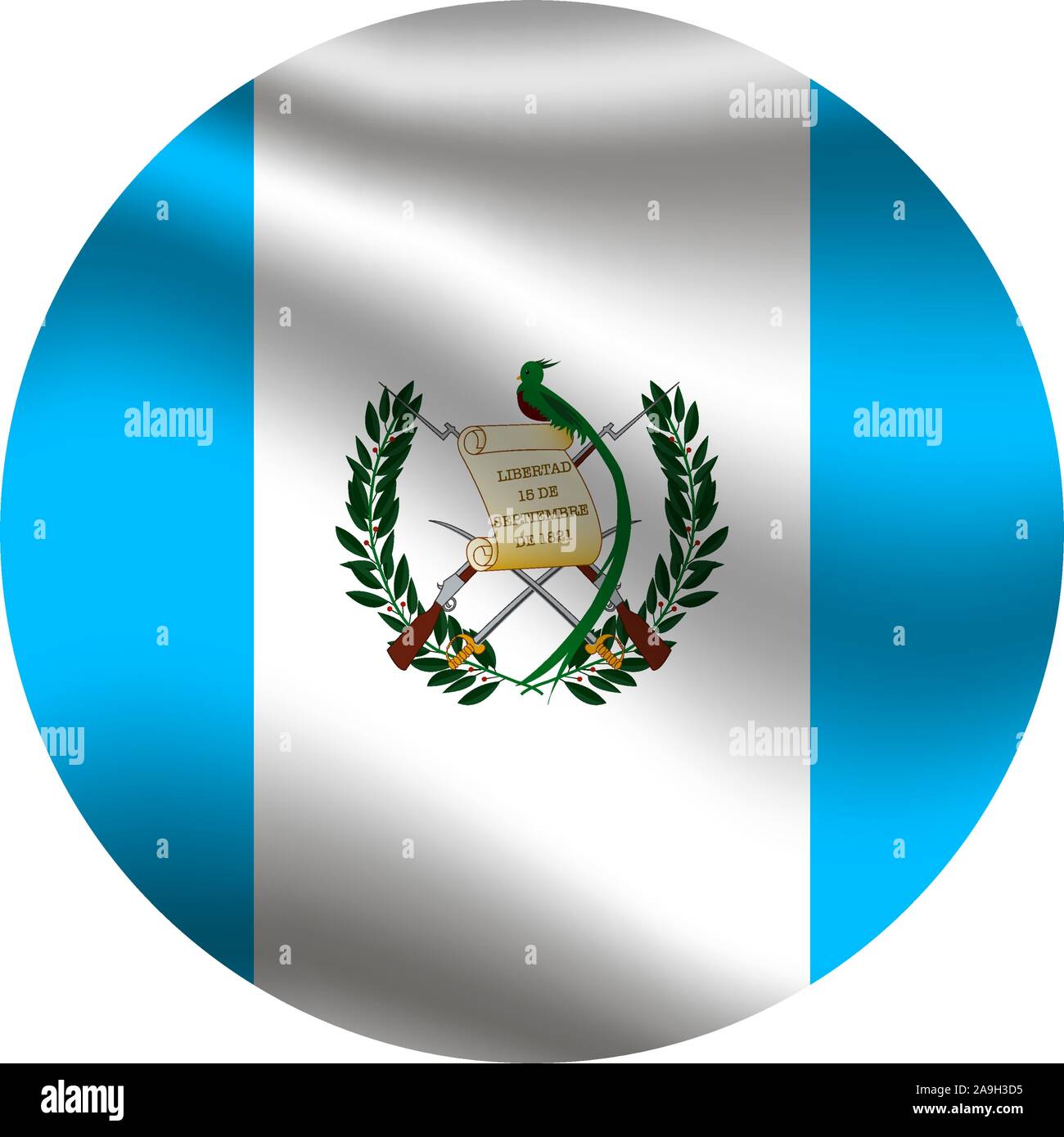 National flag of Republic of Guatemala. original colors and proportion
