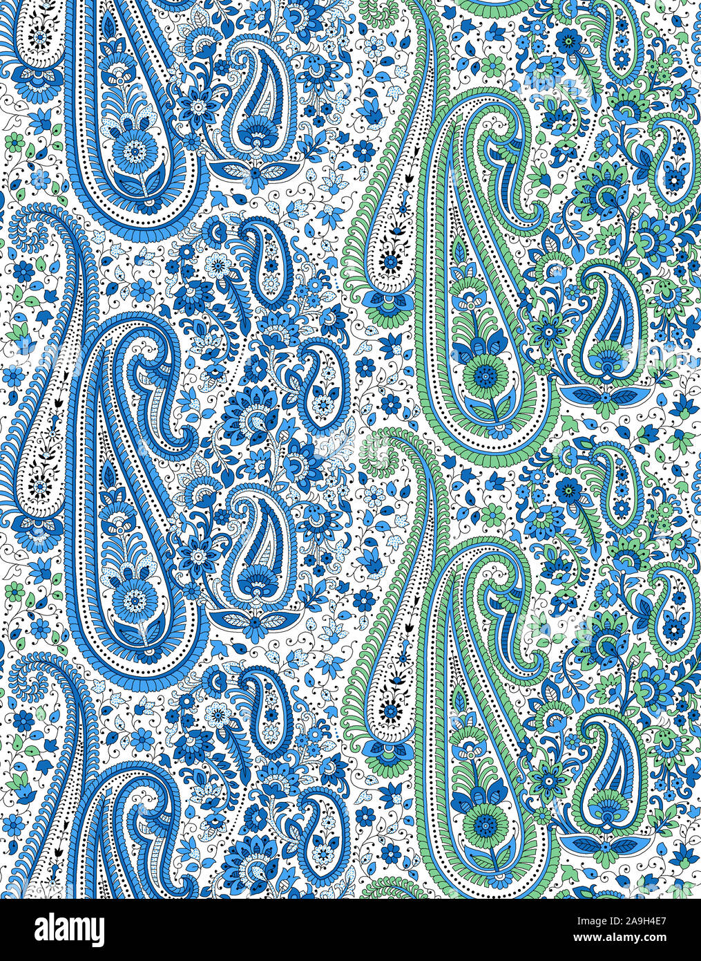 paisley traditional allover design background Stock Photo