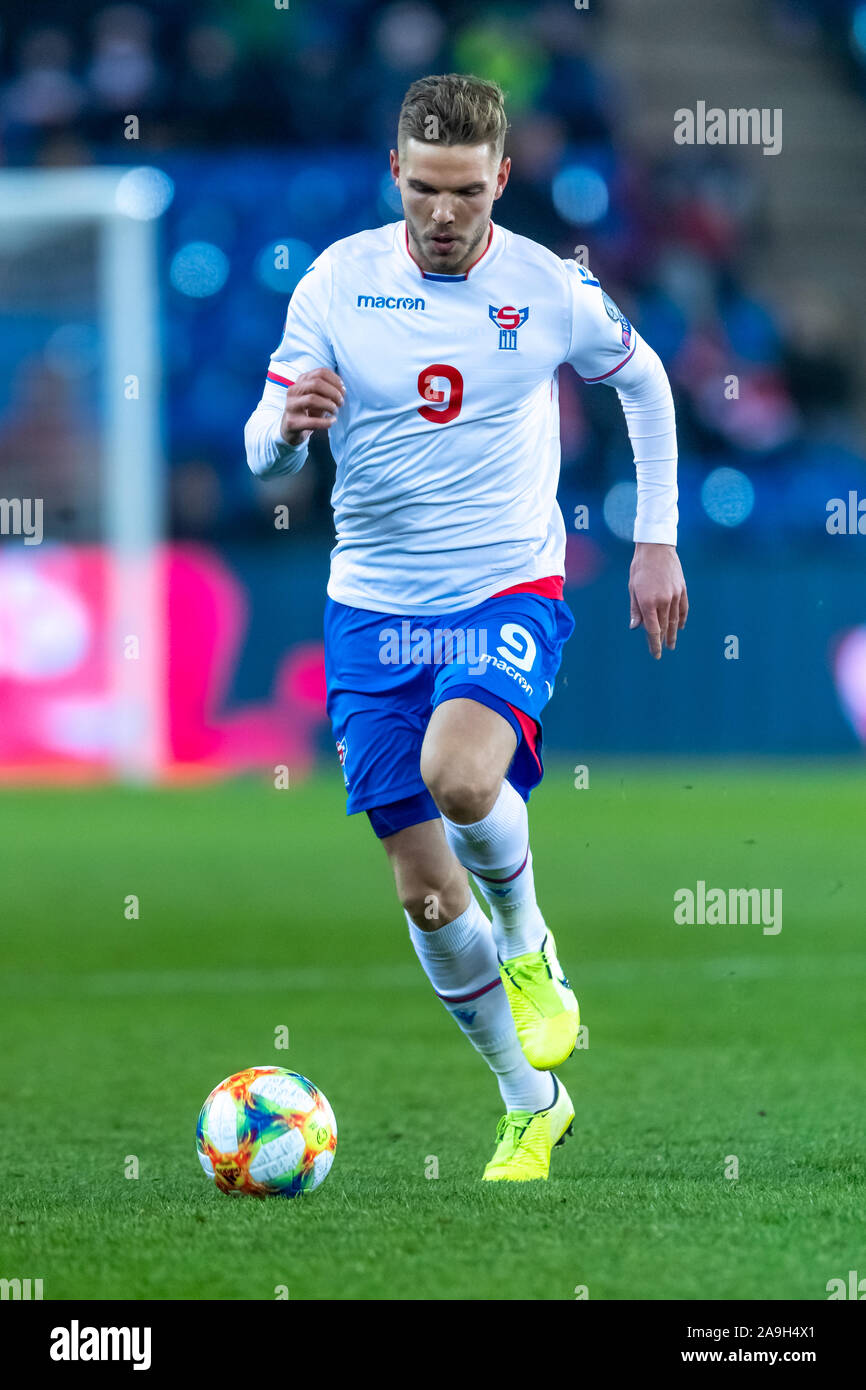 Oslo, Norway. 15th Nov 2019. Gilli Rolantsson of, Faroe Islands. 15th