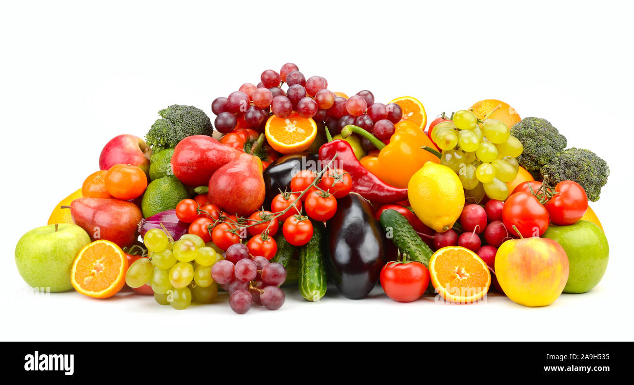 Pile Of Various Fresh Fruits Over White Background Stock Photo, Picture and  Royalty Free Image. Image 46658347.