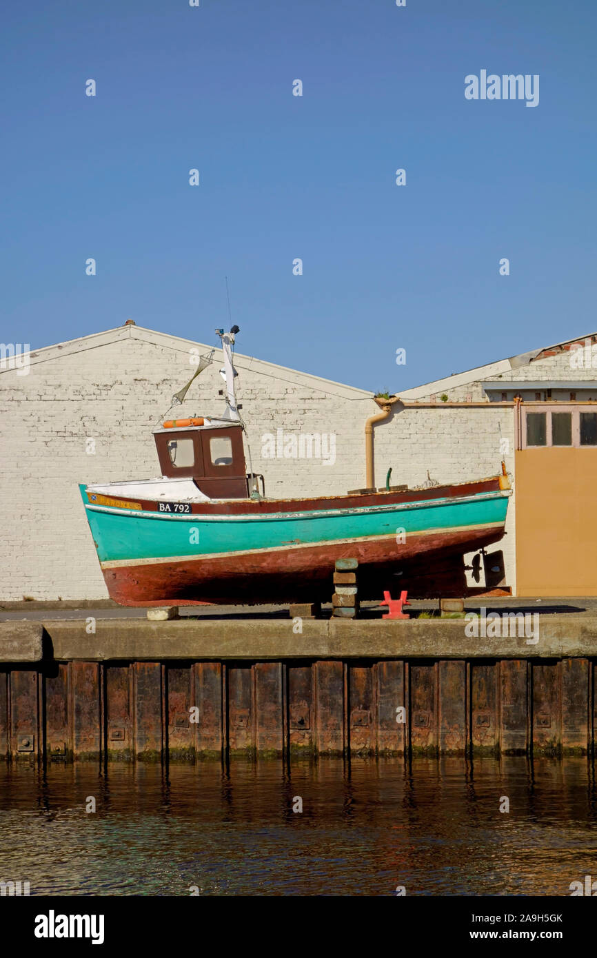 Small fishing boat on the harbour at Girvan, South Ayrshire, Scotland. Stock Photo