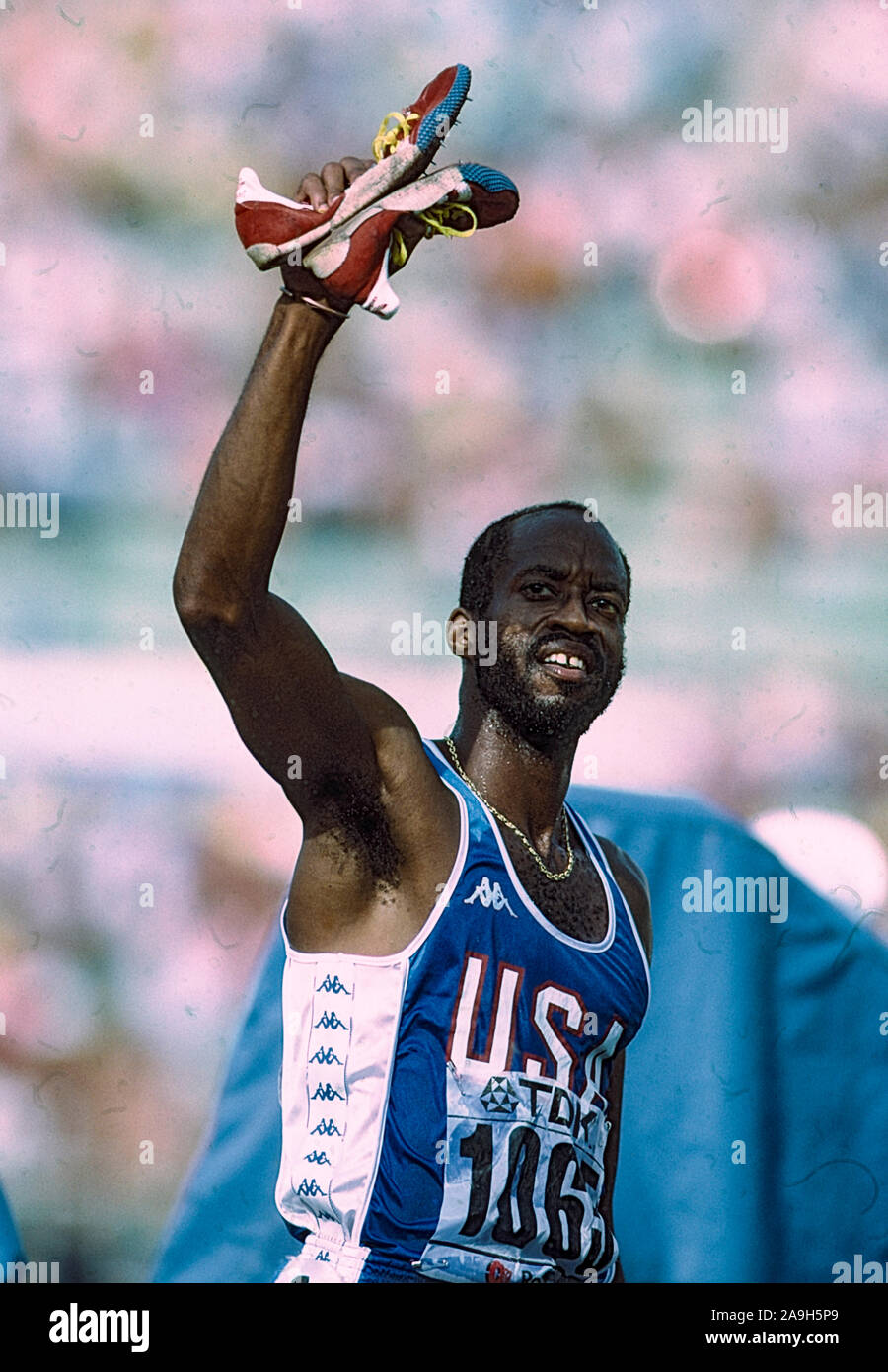 Edwin Moses (USA) competing at the 1987 World Championships in