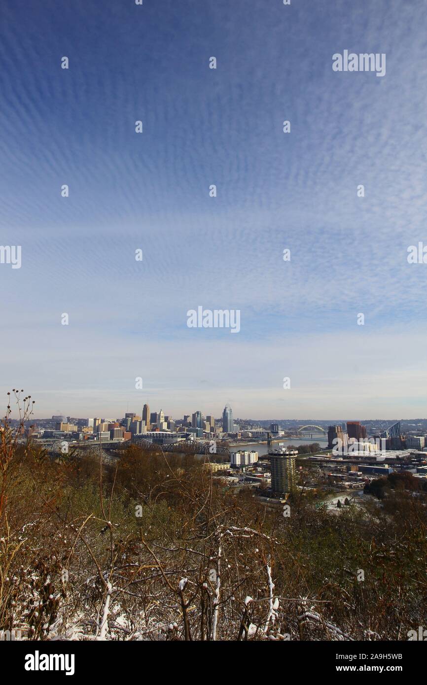 Cincinnati,Ohio Seen from Devou Park, Kentucky Stock Photo