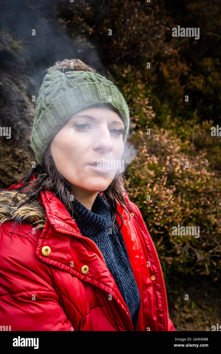 Red waterfall deals coat