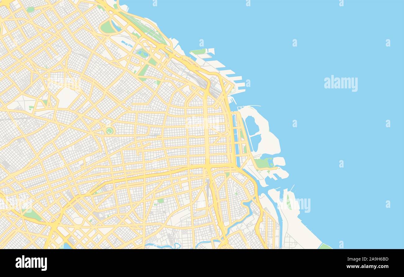 Printable street map of Buenos Aires, Argentina. Map template for business use Stock Vector ...