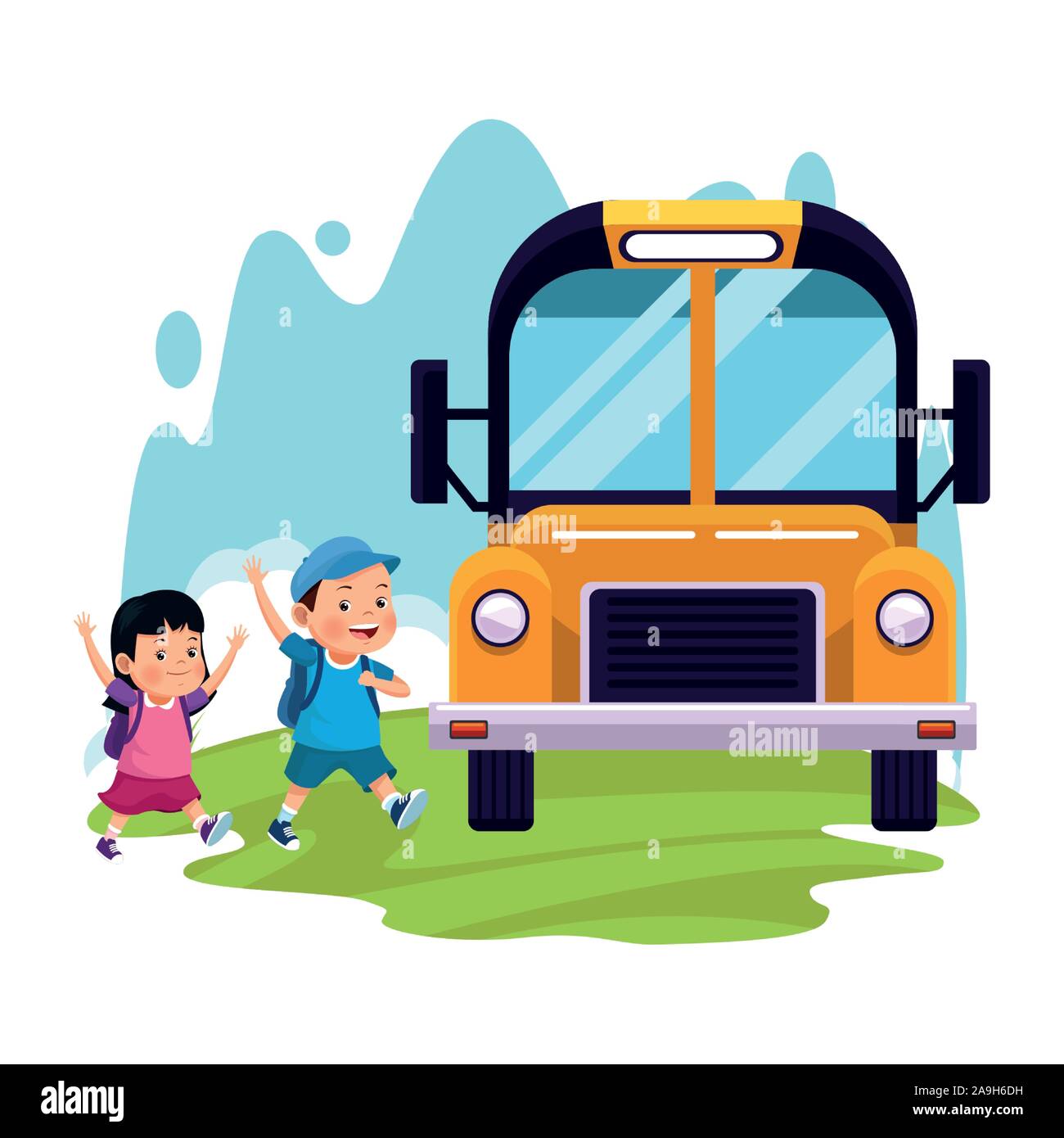 Cartoon bus hi-res stock photography and images - Page 2 - Alamy