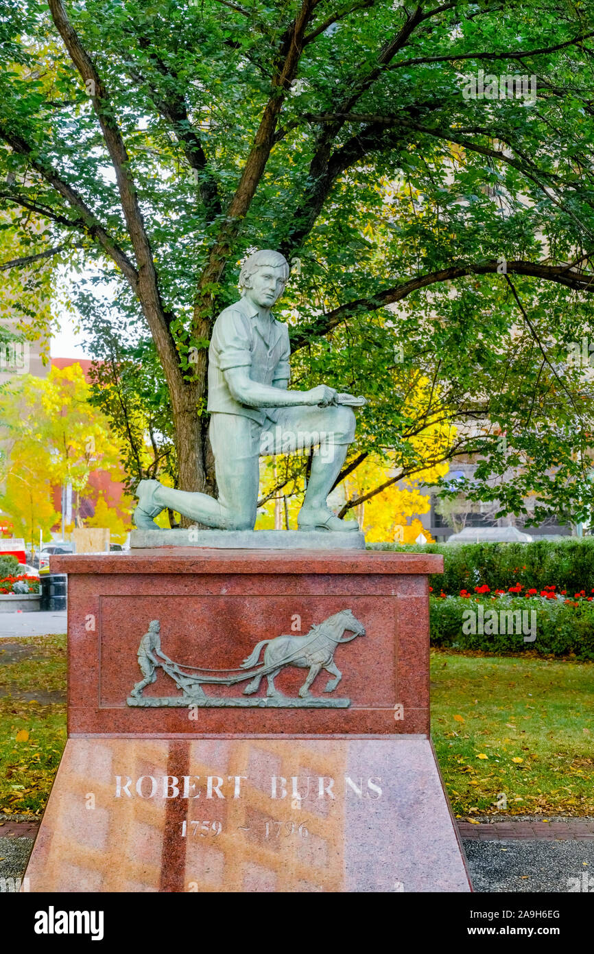 Robert Burns statue, Edmonton, Alberta, Canada Stock Photo Alamy