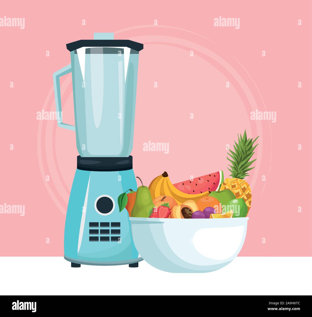 blender and bowl with tropical fruits Stock Vector Image & Art Alamy