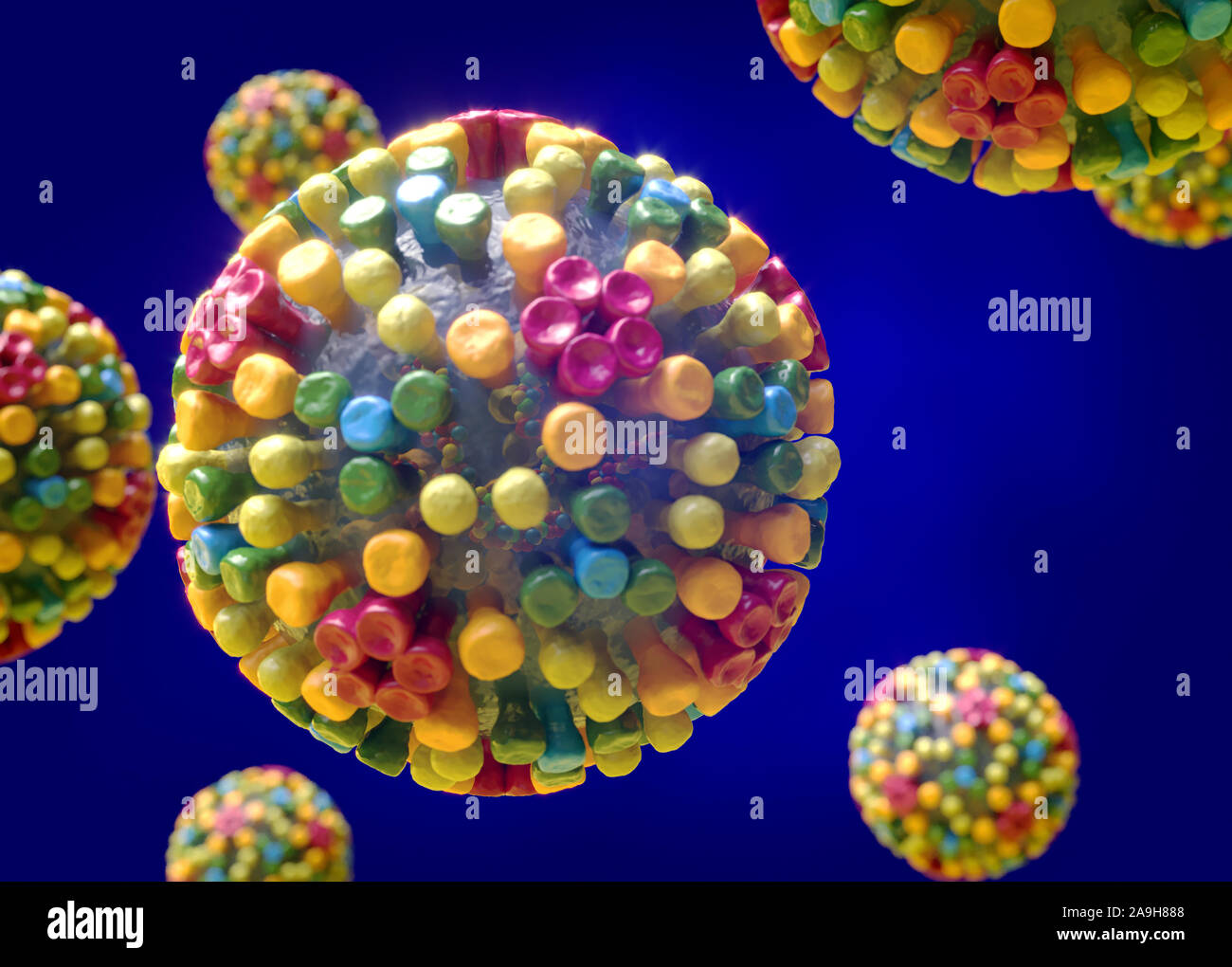 Bluetongue virus structure, illustration Stock Photo