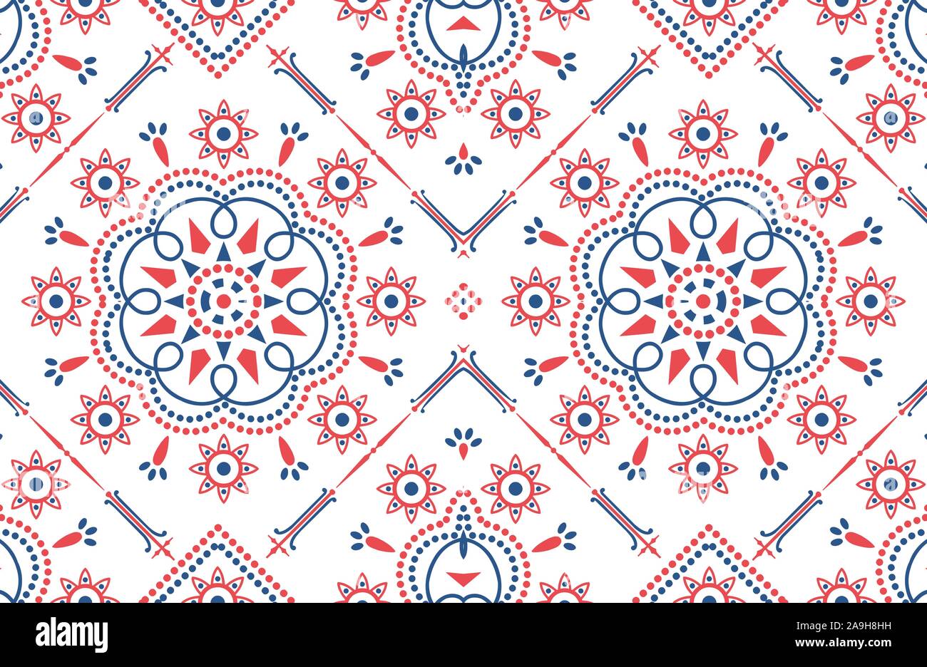 Traditional seamless pattern. Colorful Ethnic, oriental background. - Vector Stock Vector