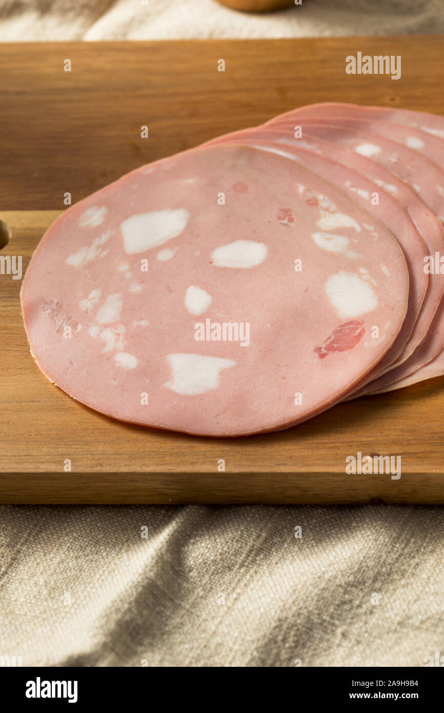 Organic Sliced Mortadella Bologna Meat Ready to Eat Stock Photo Alamy
