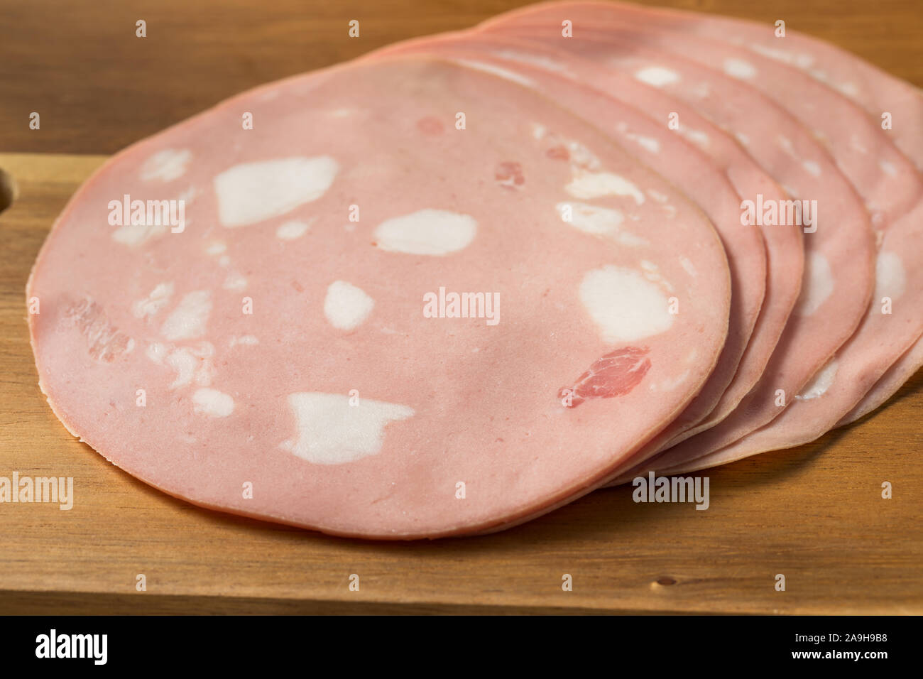 Organic Sliced Mortadella Bologna Meat Ready to Eat Stock Photo Alamy