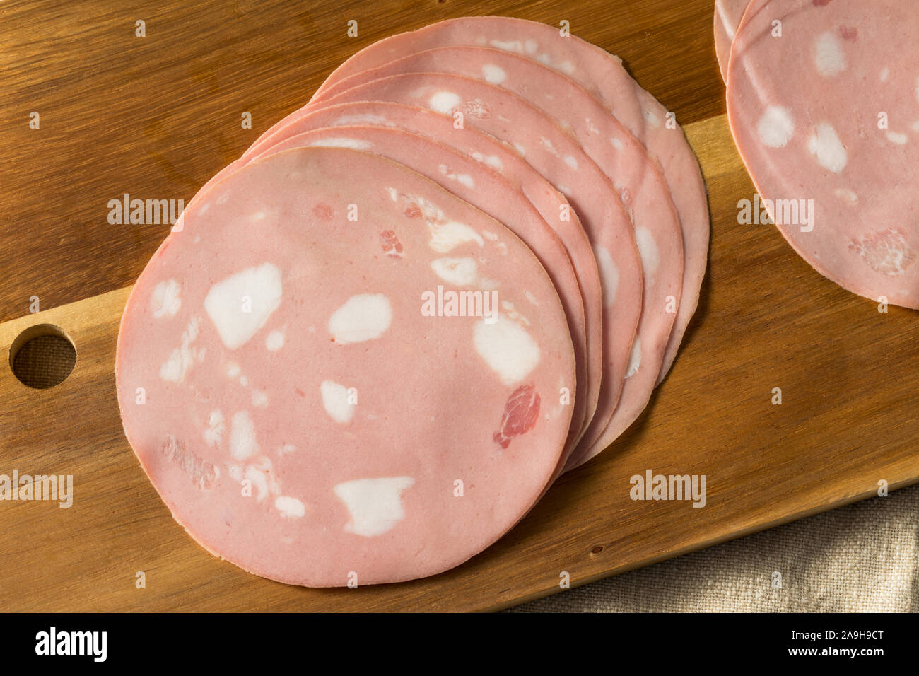 Organic Sliced Mortadella Bologna Meat Ready to Eat Stock Photo Alamy