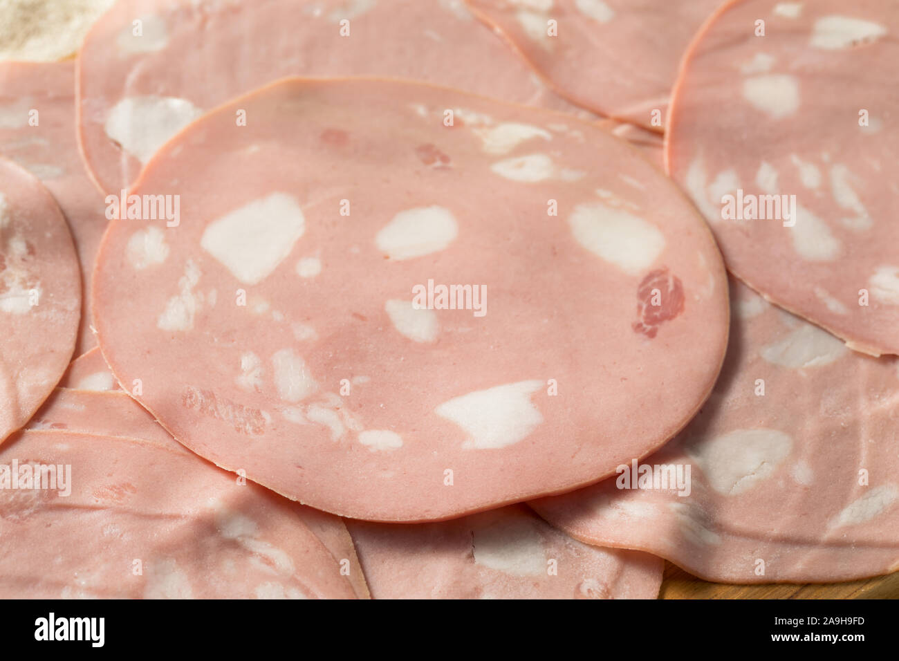 Organic Sliced Mortadella Bologna Meat Ready to Eat Stock Photo Alamy