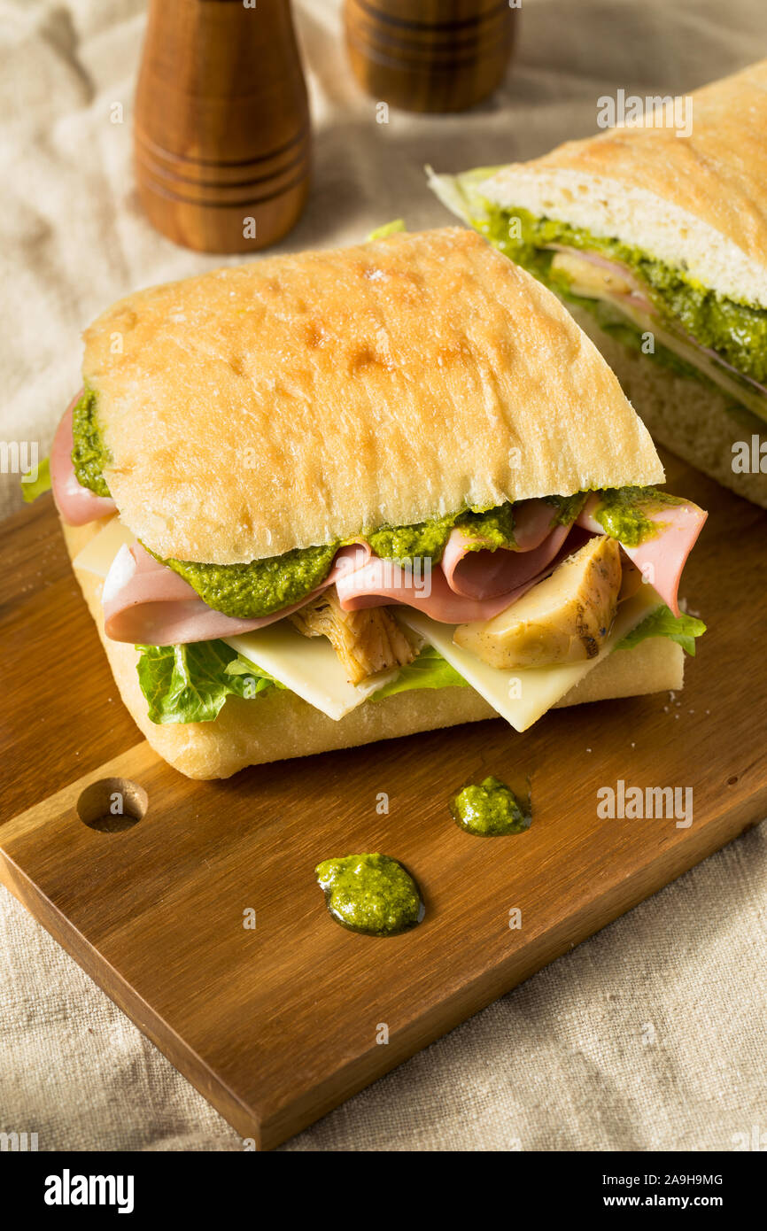 Homemade Italian Panino Sandwich with Artichoke and Mortadella Stock Photo Alamy