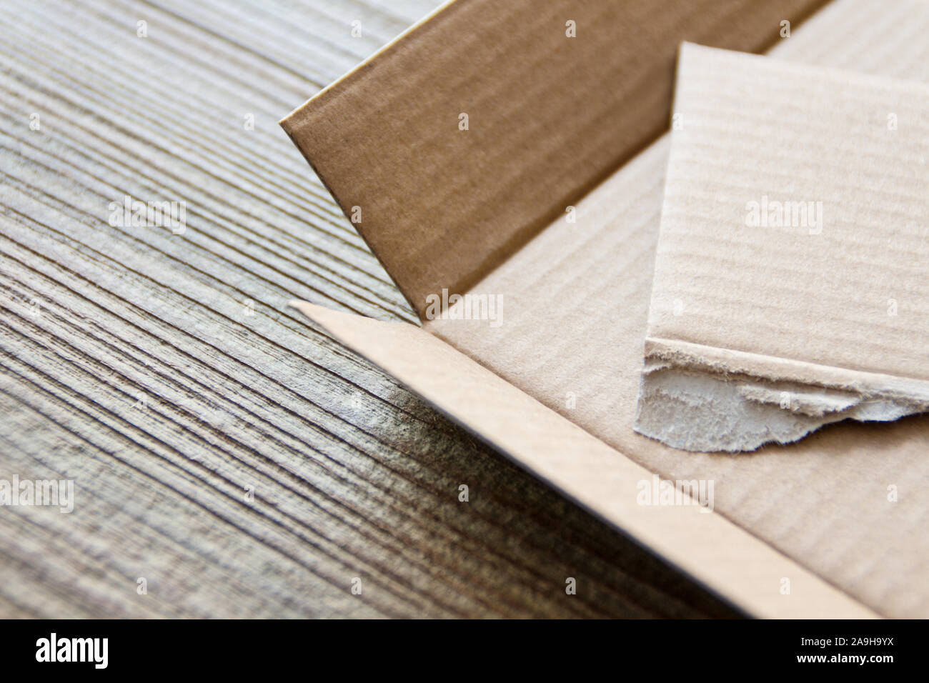 Cardboard boxes close up Stock Photo