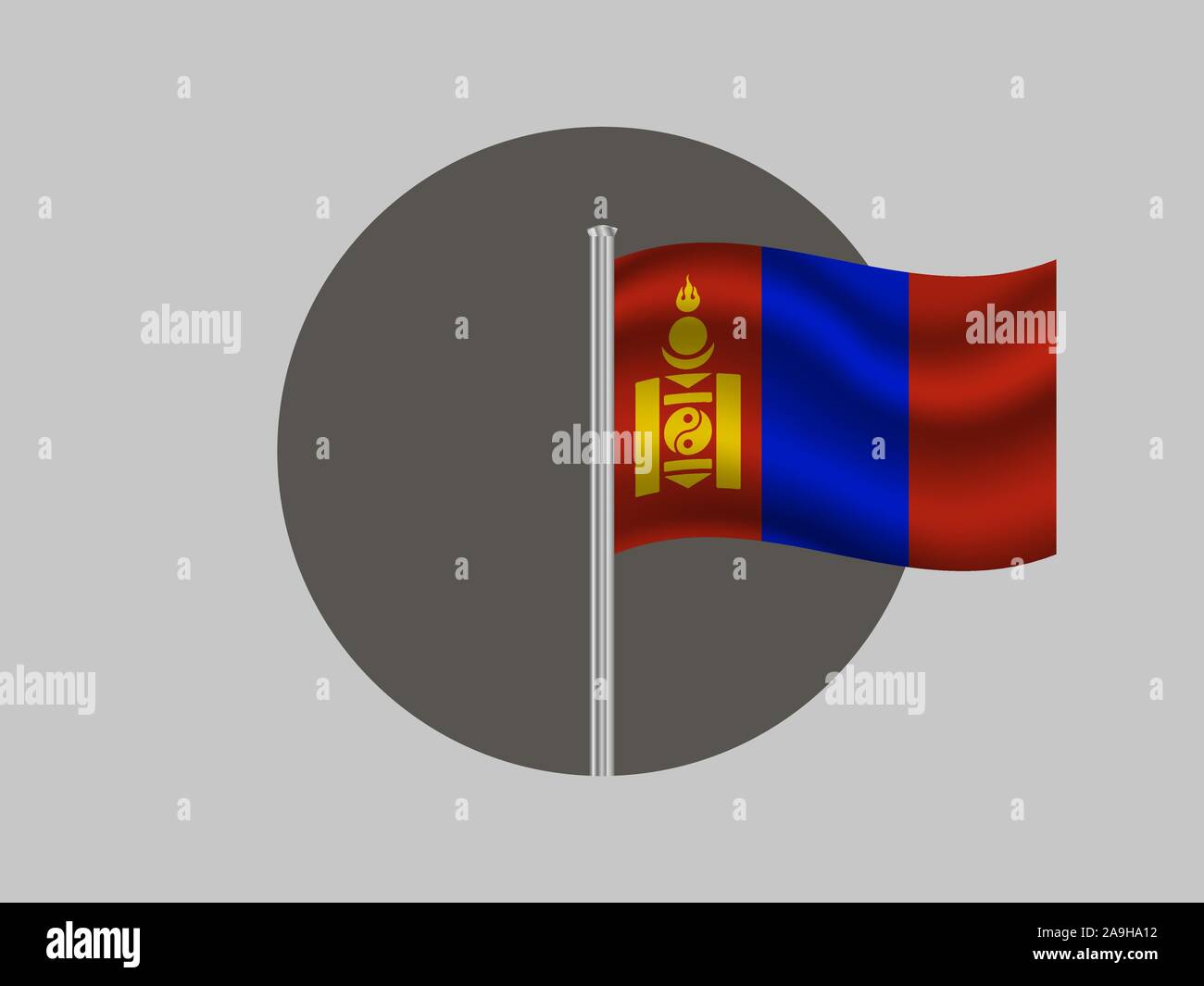 National flag of Mongolia. original colors and proportion. Simply ...