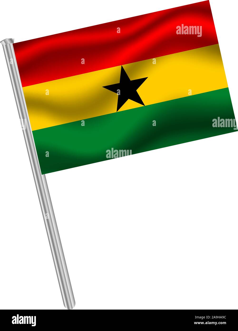 National flag of Republic of Ghana. original colors and proportion