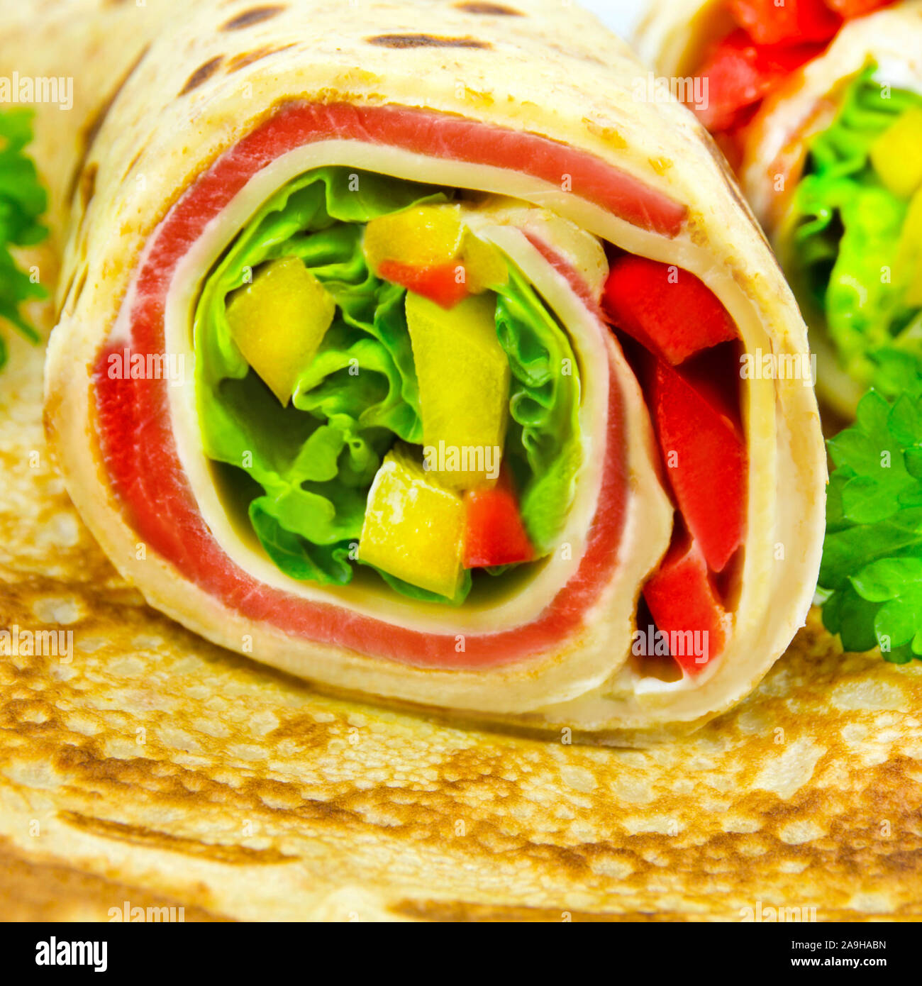pfannkuchen mit käse und schinken
