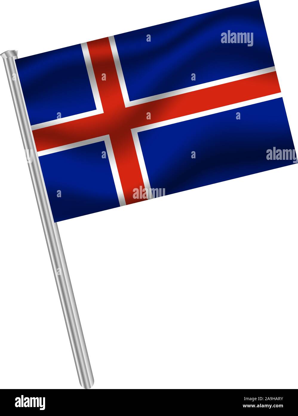 National flag of Iceland . original colors and proportion. Simply ...