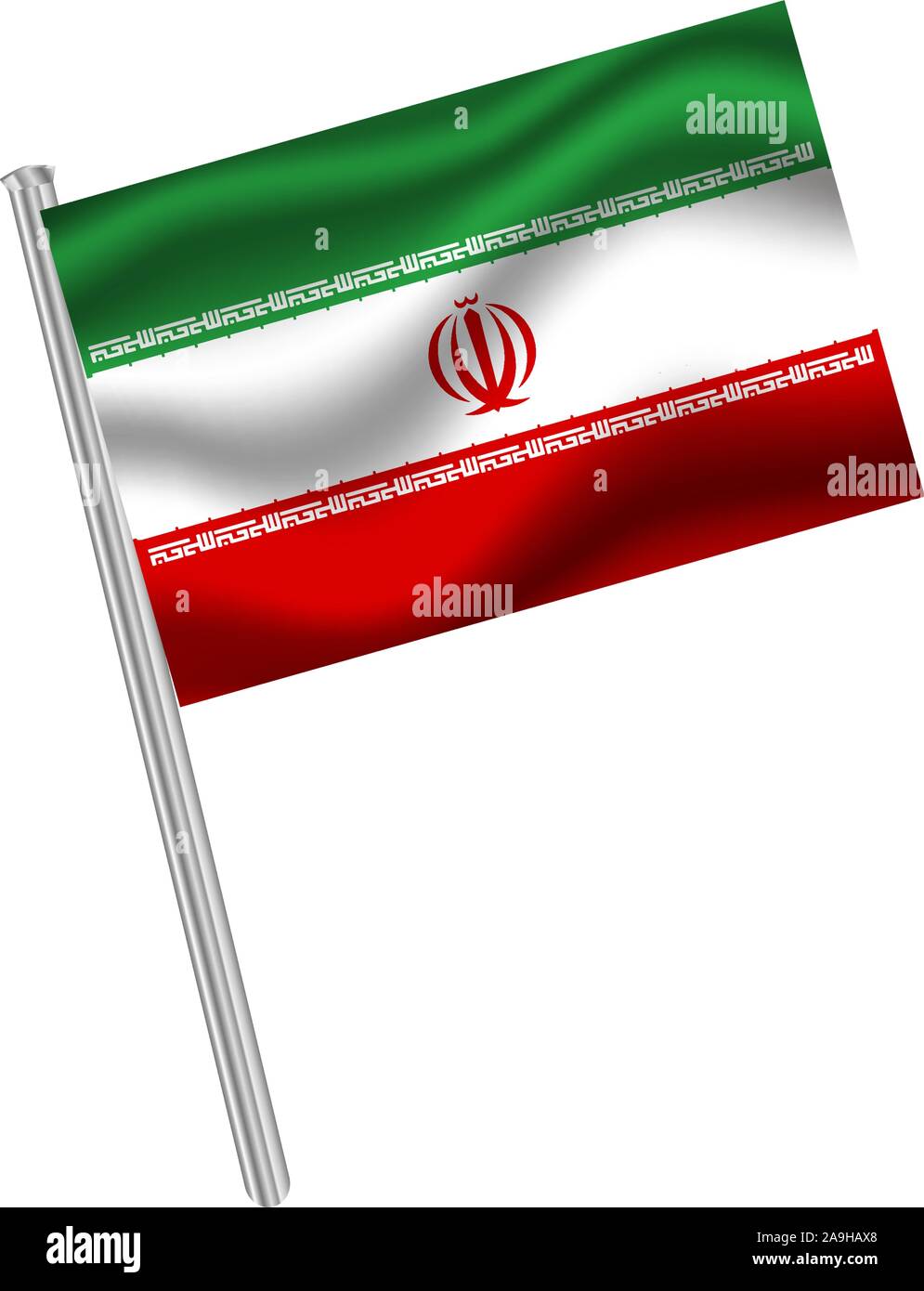 National flag of Islamic Republic of Iran . original colors and