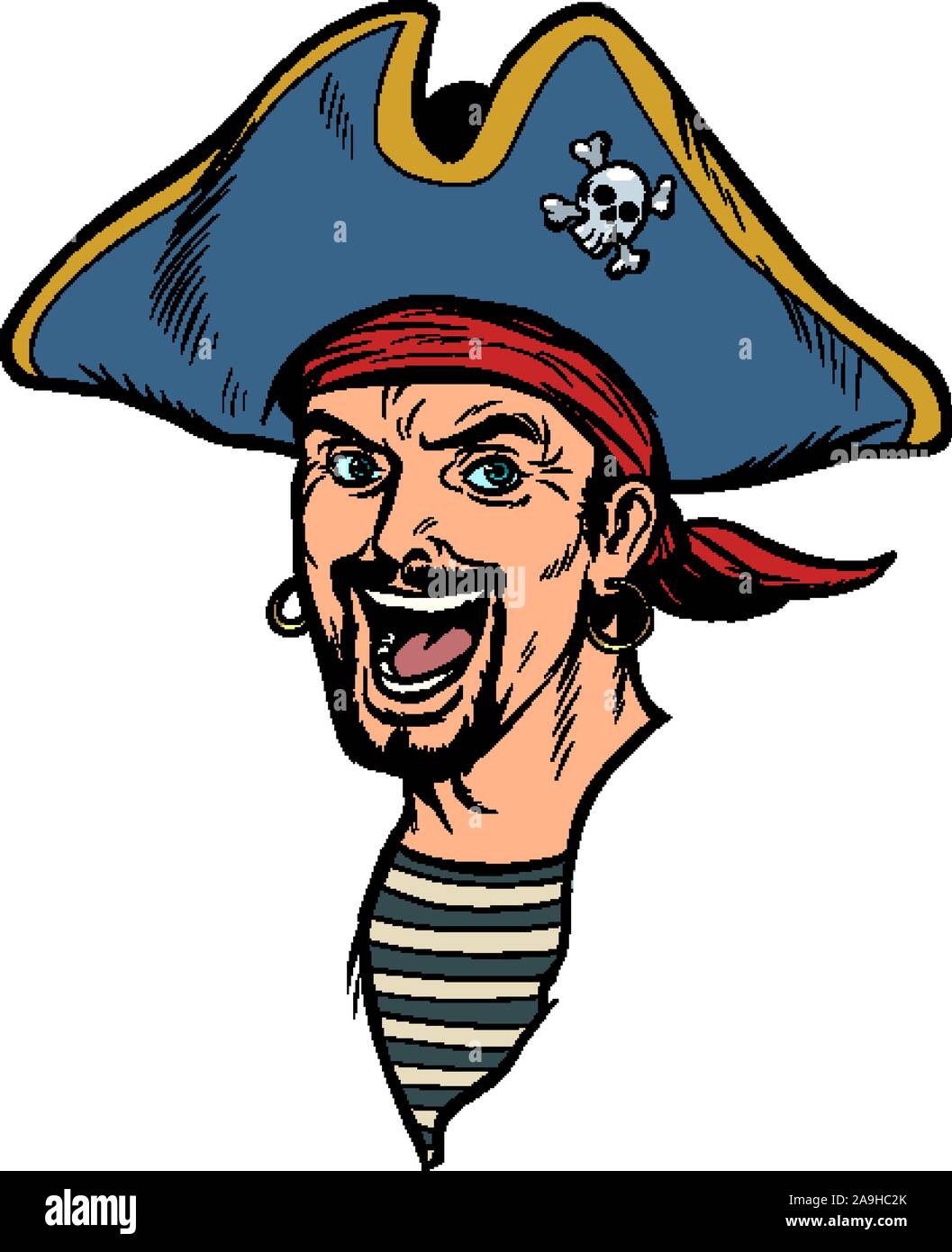 a man pirate. carnival costume with hat Stock Vector