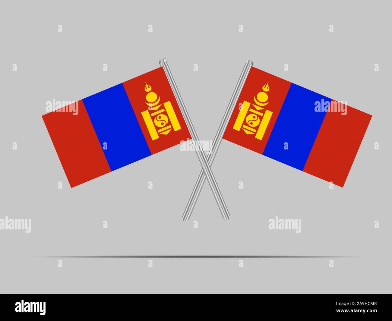 National flag of Mongolia. original colors and proportion. Simply ...