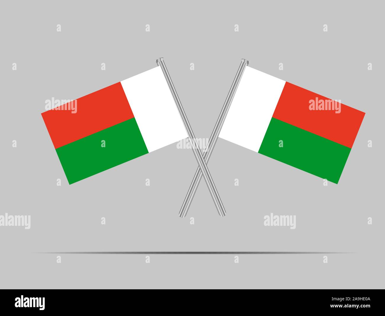 National flag of Republic of Madagascar. original colors and proportion