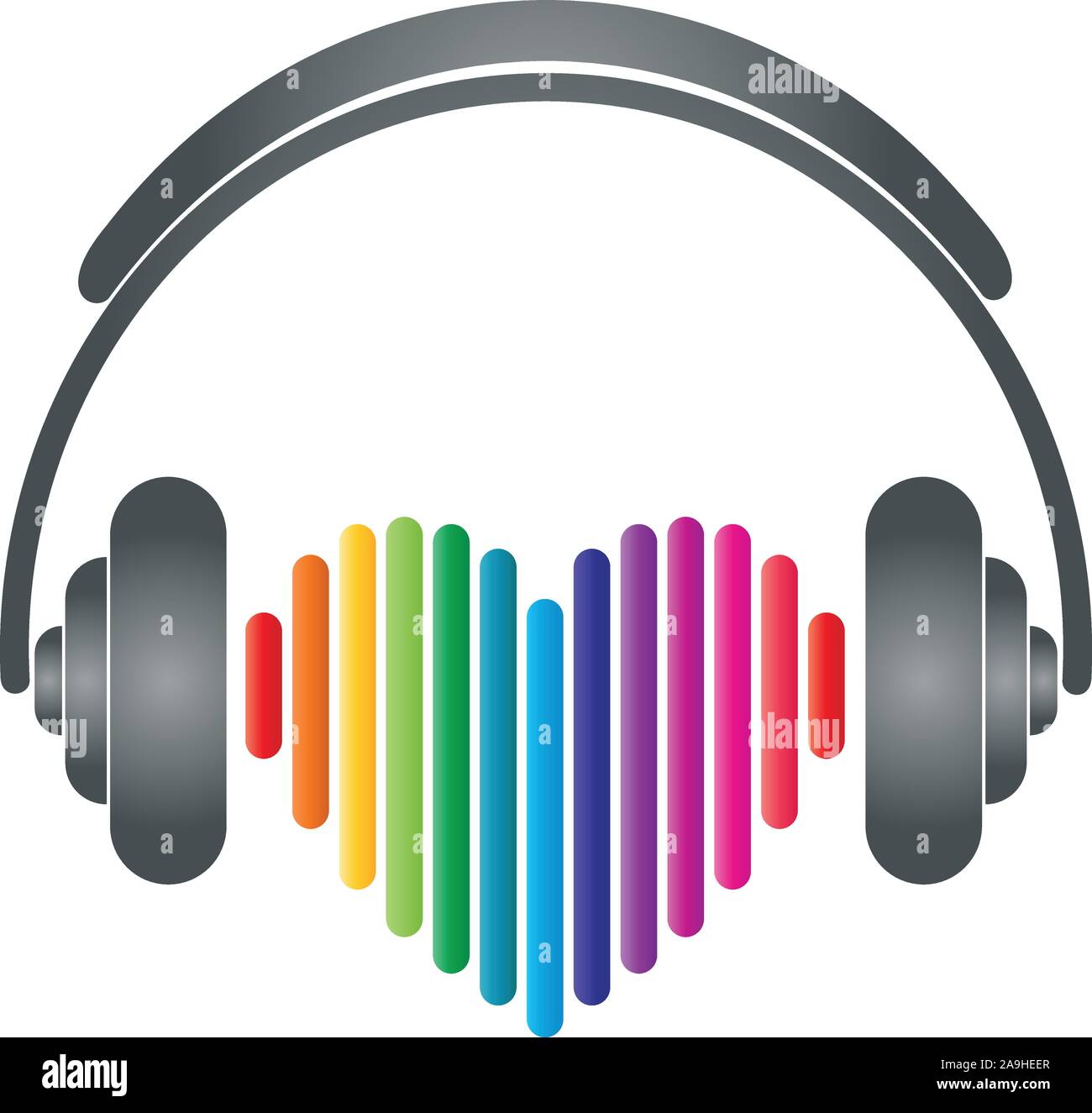 Headphones, earphones, heart, sound, music, logo Stock Vector Image & Art -  Alamy