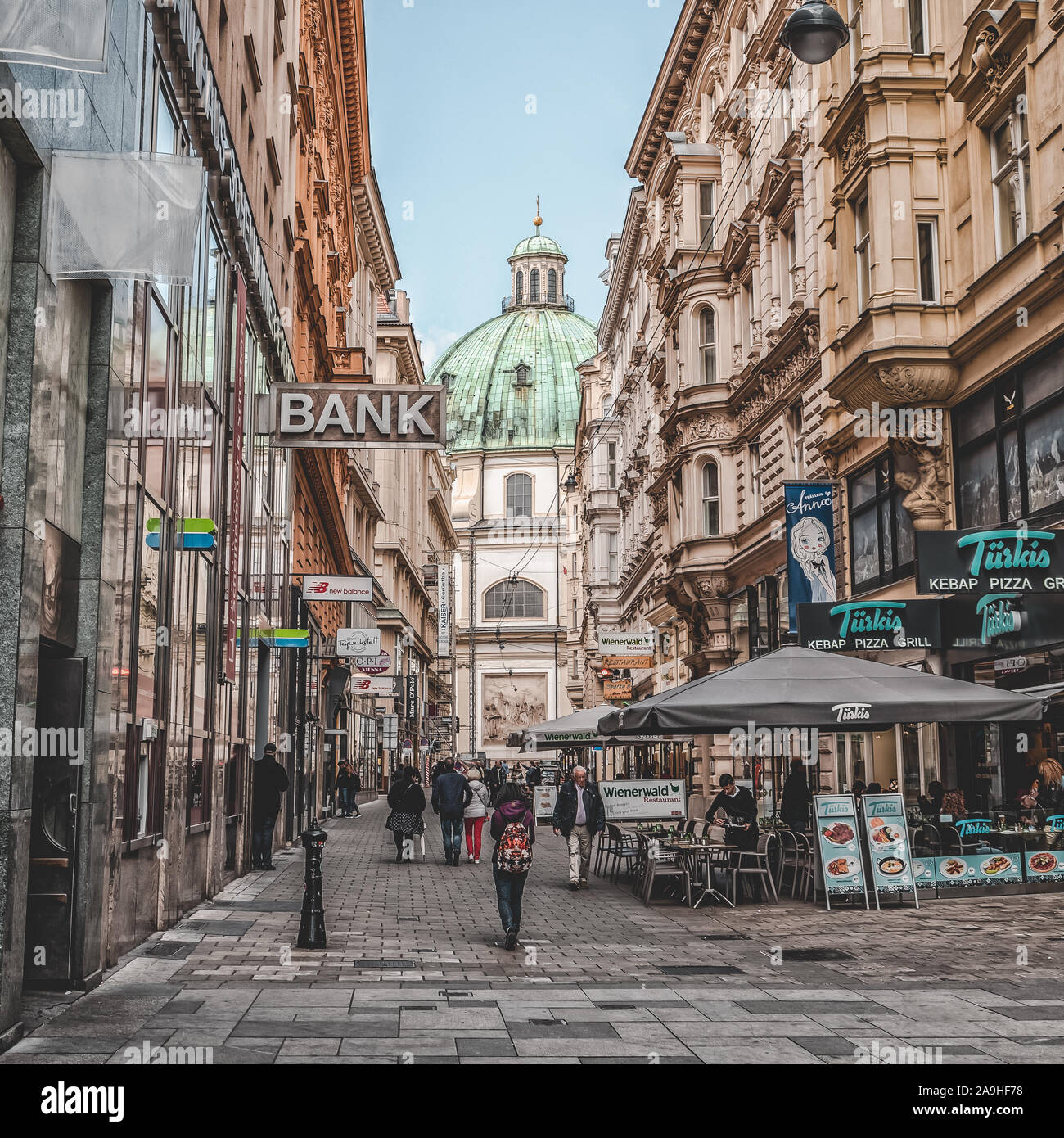 Vienna, Austria - April 27, 2019: Goldschmiedgasse Street View of  peterskirche church Stock Photo - Alamy
