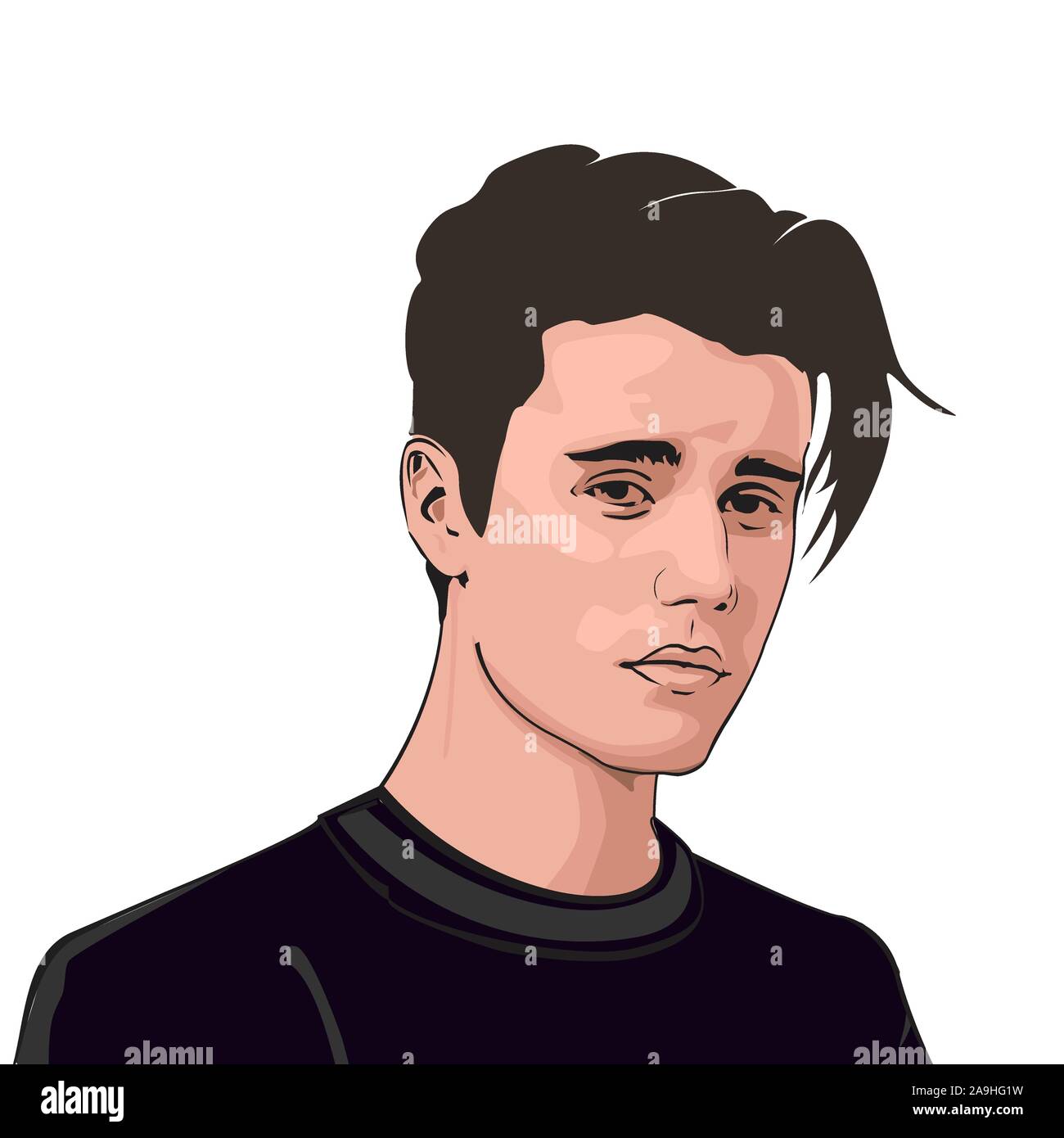 Cartoon illustration. Vector illustration of Justin Bieber . Face  illustration Stock Photo - Alamy