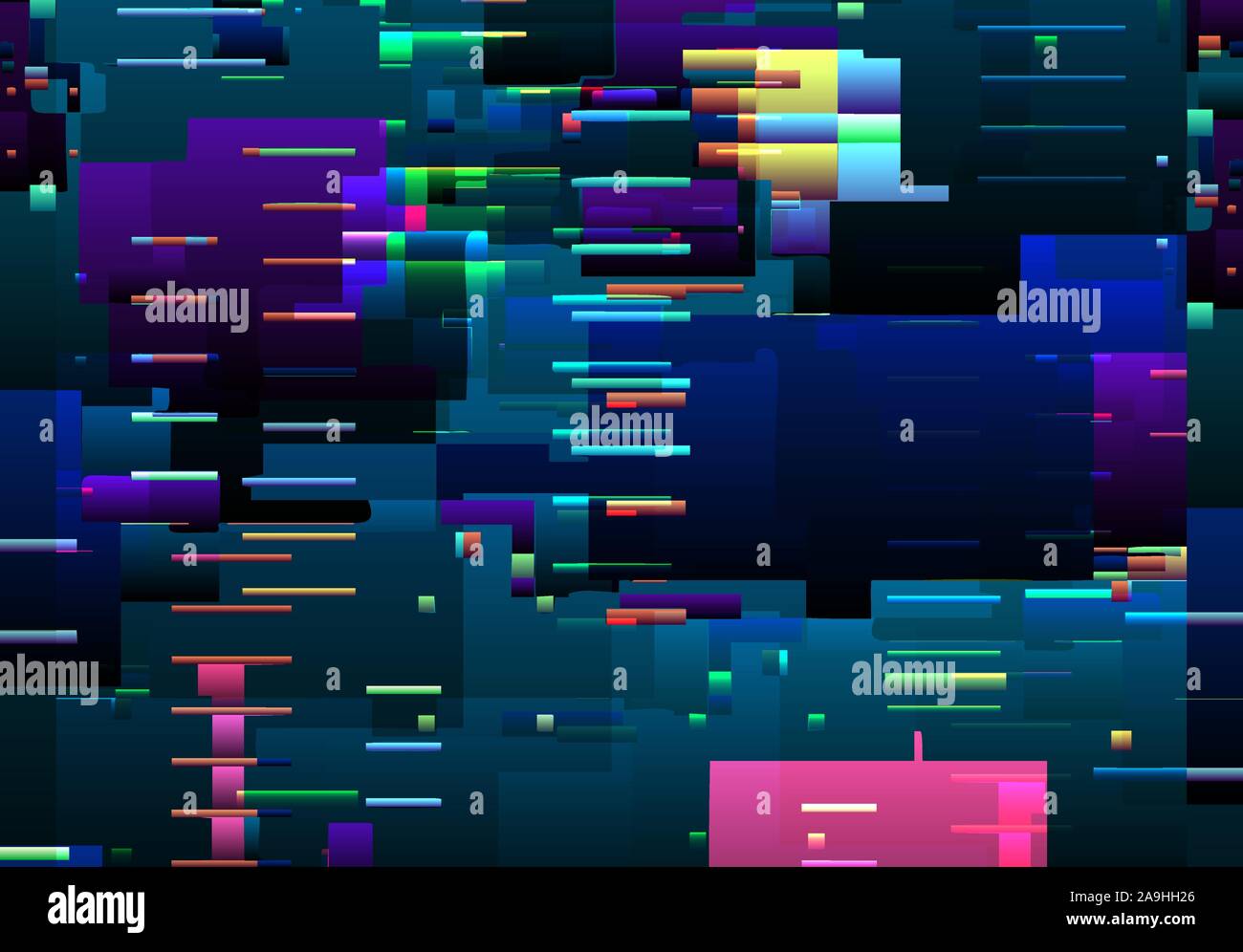 Abstract glitch background with colorful pixel error lines and graphic ...