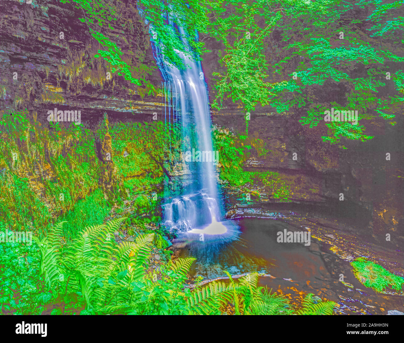 Glencar Waterfall, County Leitrim, Republic of Ireland, Beloved Lake and area of W.B. Yeats, Afternoon, May Stock Photo