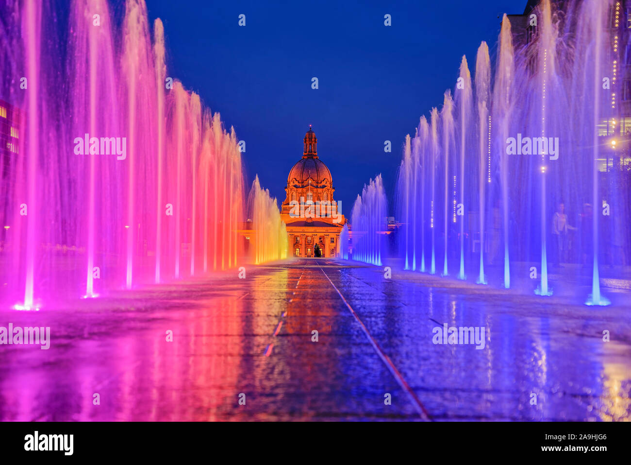 Fountain, Alberta Legislature, Edmonton, Alberta, Canada Stock Photo