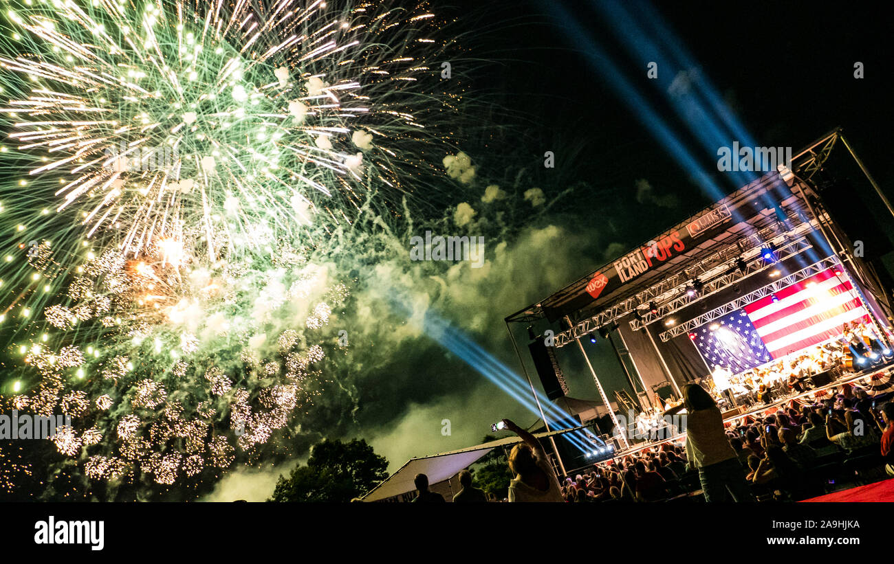 Portland (Maine) Pops Symphony on stage performing during July 4th