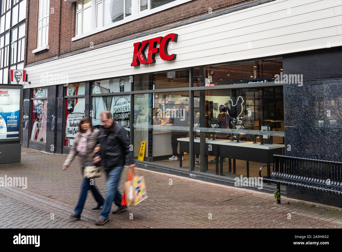 The new much larger KFC store on the city centre of Hanley, Stoke on