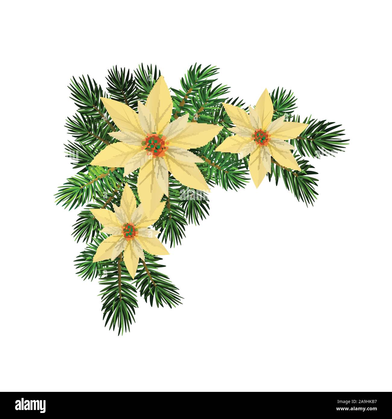 Christmas fir garland on white Vector Stock Vector Image & Art - Alamy