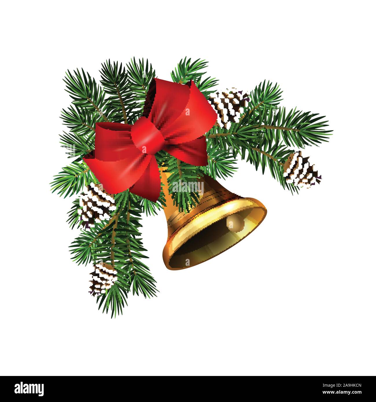Christmas fir garland on white Vector Stock Vector Image & Art - Alamy