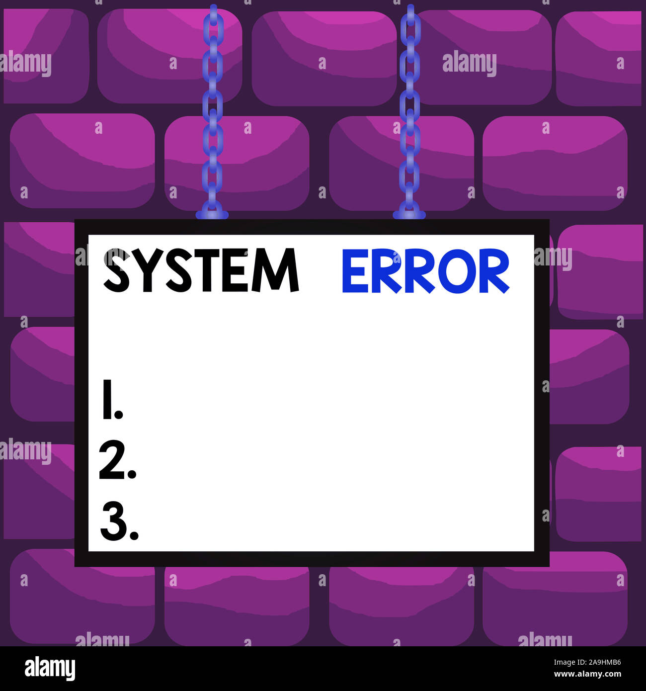 Handwriting text System Error. Conceptual photo instruction that is not ...