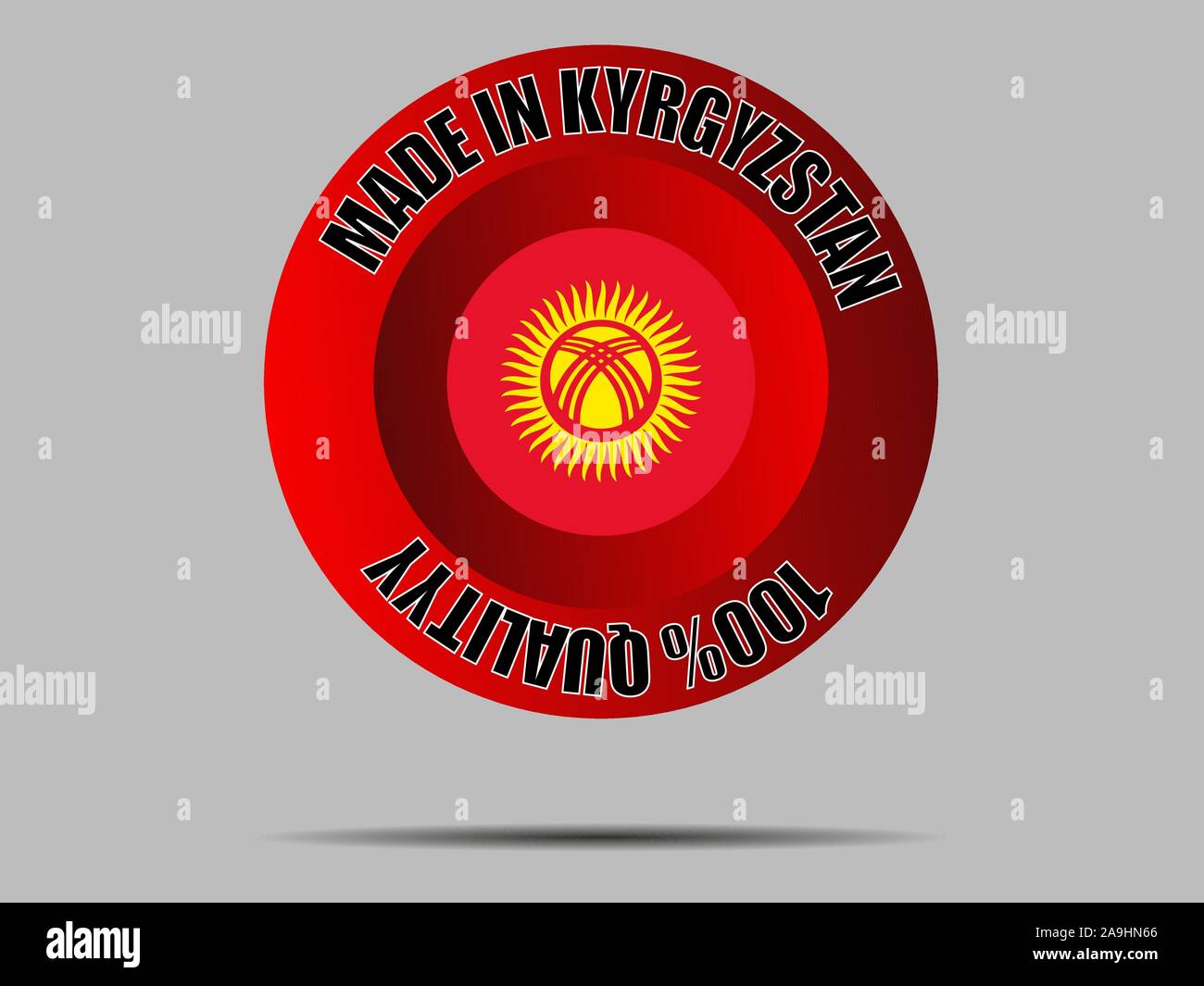 National flag of Kyrgyz Republic know as Kyrgyzstan . original colors ...