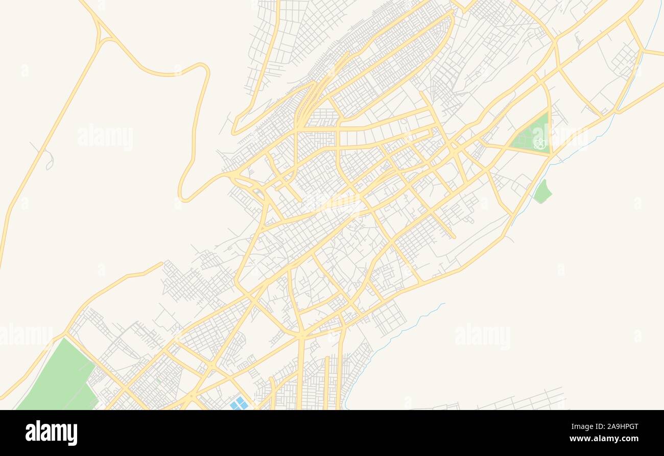 Printable street map of Tacna, Peru. Map template for business use