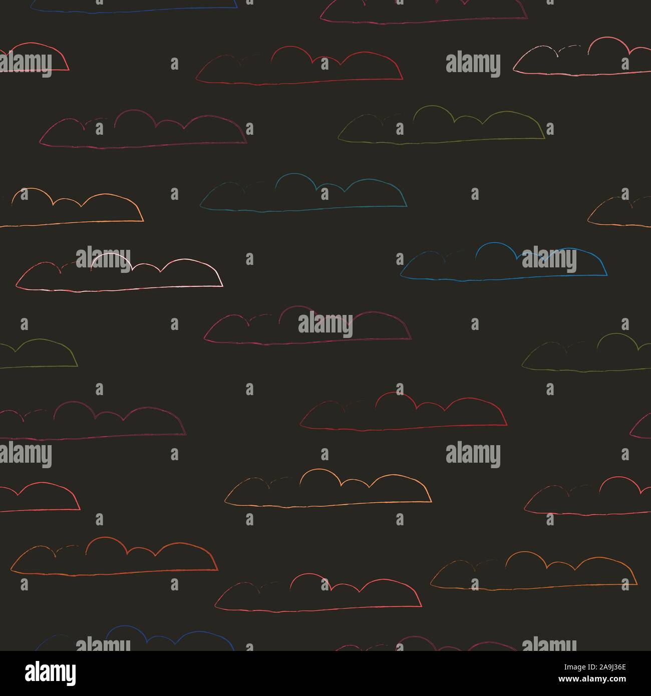 Seamless Pattern with Clouds. Scandinavian Style. Vector Illustration Stock Vector