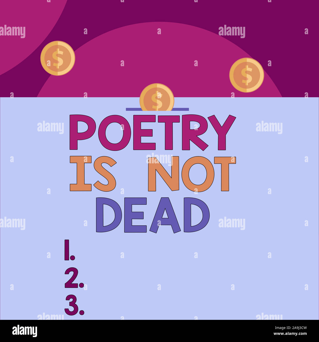 Handwriting Text Poetry Is Not Dead Conceptual Photo Aesthetic And Rhythmic Writing Is Still Alive And Modern Front View Close Up Three Penny Coins I Stock Photo Alamy