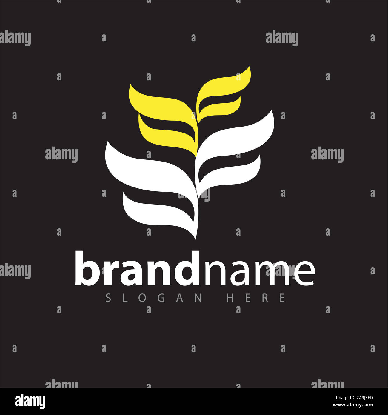 letter abstract to tree leaf logo vector stock template Stock Photo