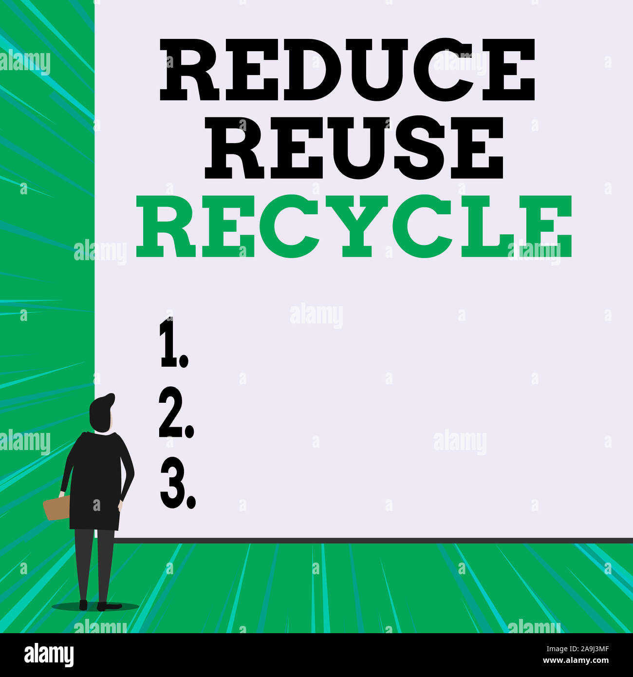 Writing note showing Reduce Reuse Recycle. Business concept for ...