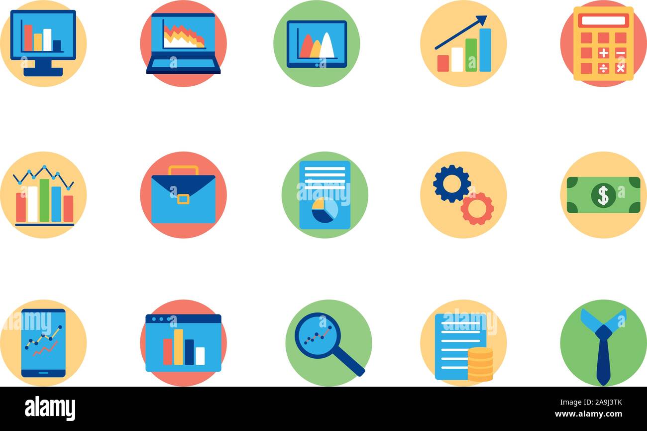 Isolated business icon set block vector design Stock Vector Image & Art ...