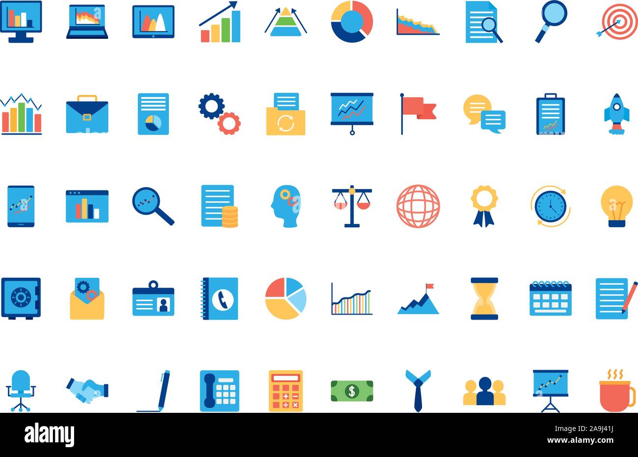 Isolated business icon set flat vector design Stock Vector Image & Art ...