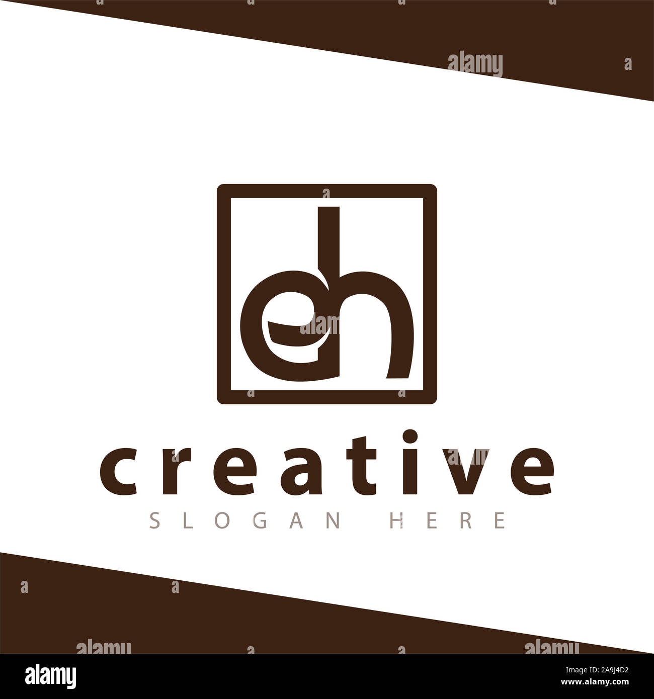 eh letter in square logo vector Template Stock Photo