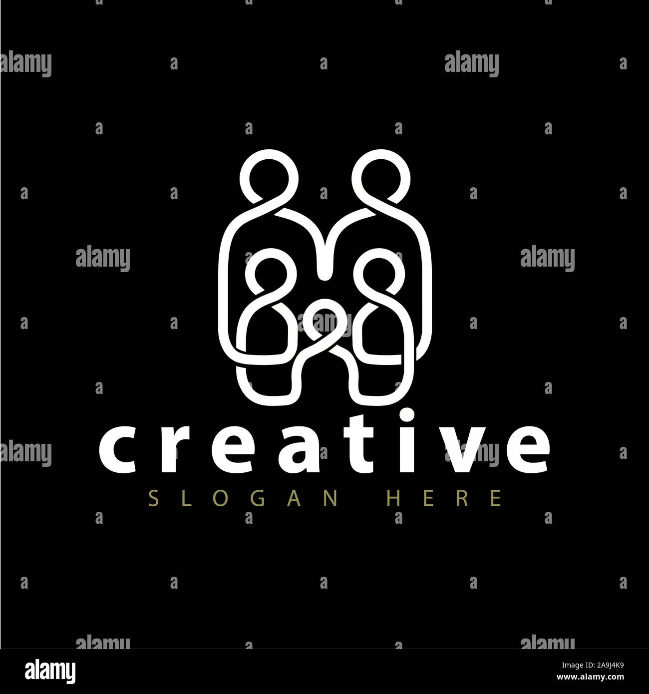 Family People Logo Vector Line Stock Photo - Alamy